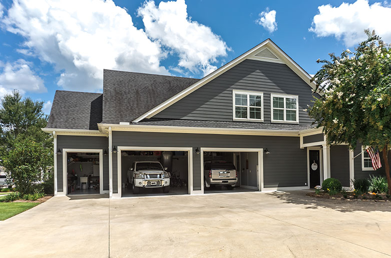 House with two cars in the garage