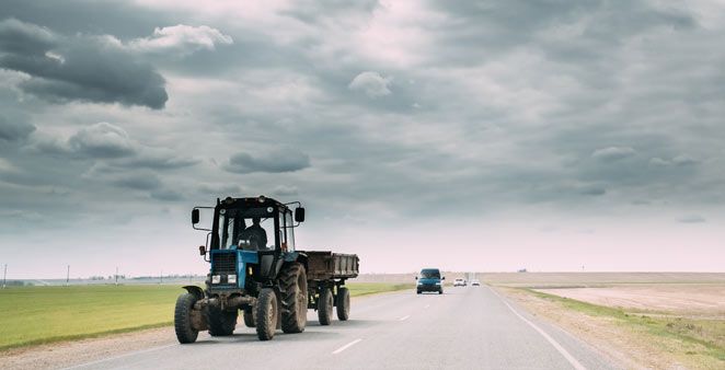 Tracker on a road